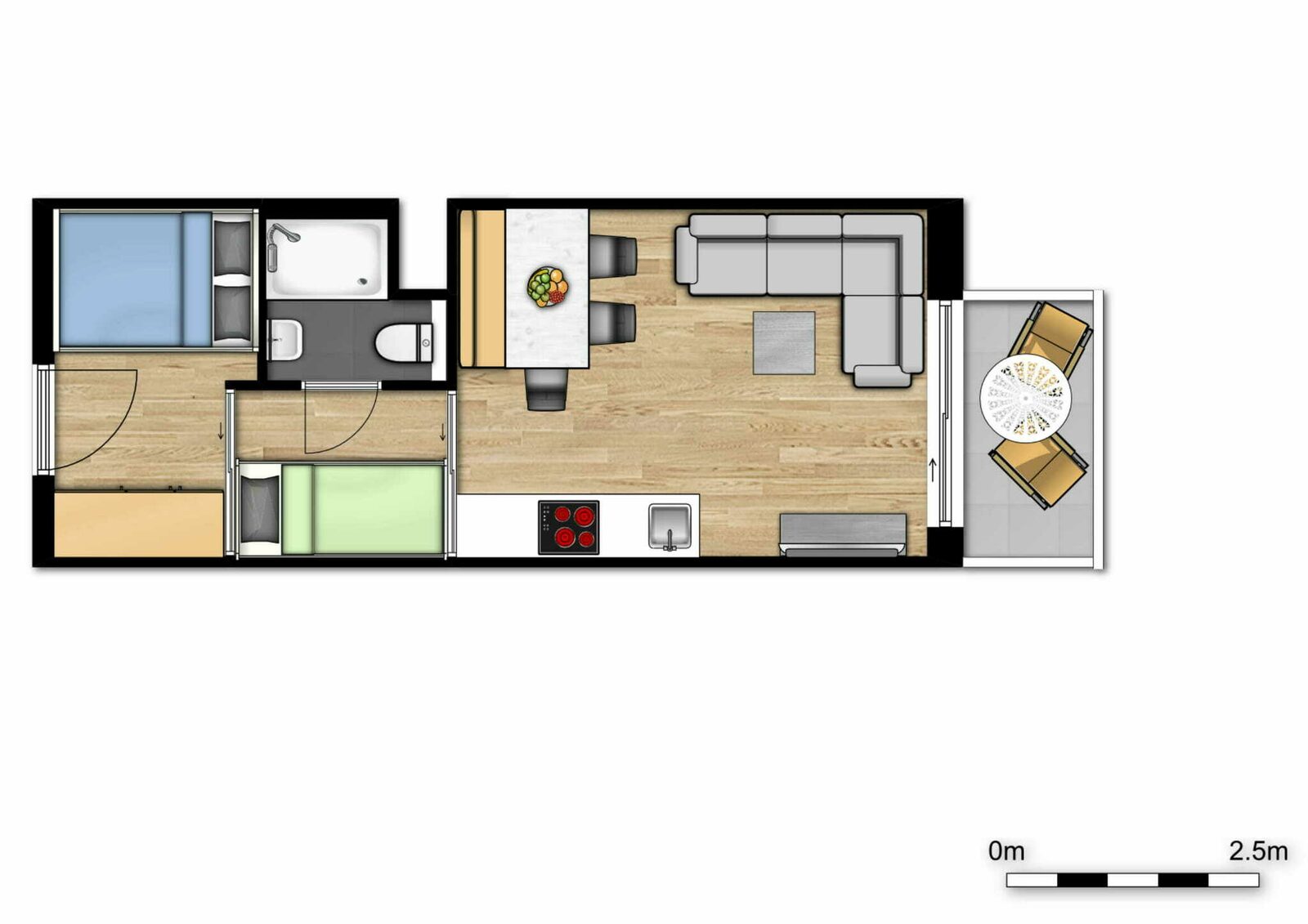 Apartment Cosy Suite - 5p | 2 Sleeping corners Westende Bad 1