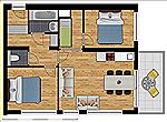 Appartement Comfort Suite - 7p | 2 Bedrooms - Sleeping corner Westende Bad Miniaturansicht 3